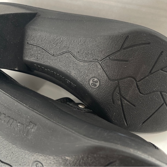 NWOB Romika Black Leather Slip On Heels Size 7/7.5 - Picture 7 of 8